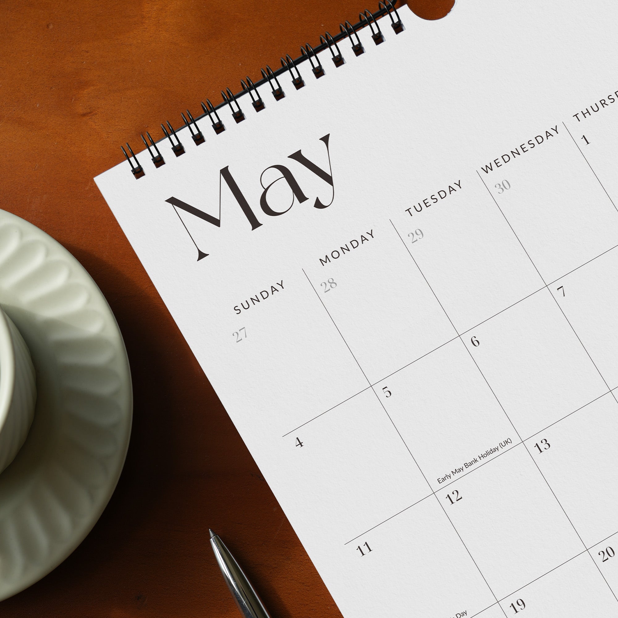 Nekmit Simplified 2025 - 2026 Wall Calendar 15" x 12"