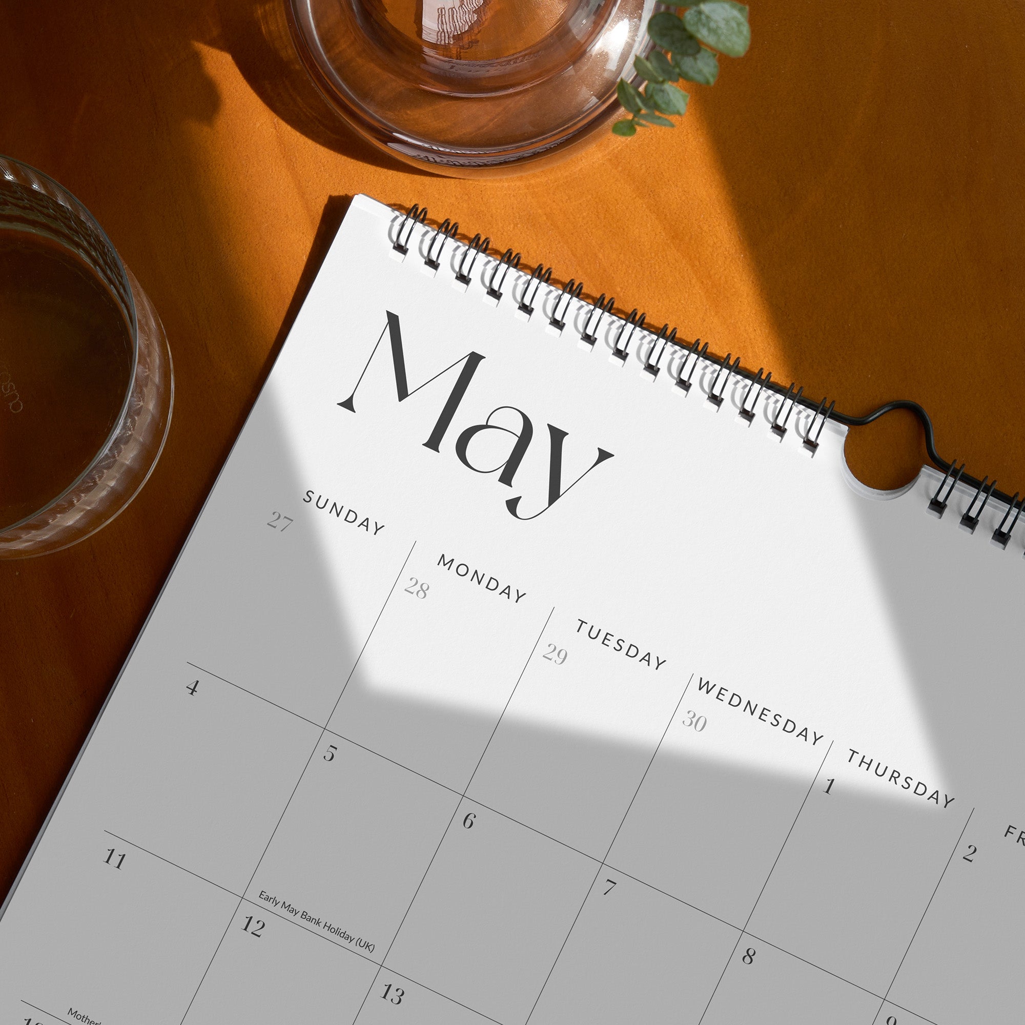 Nekmit Simplified 2025 - 2026 Wall Calendar 15" x 12"