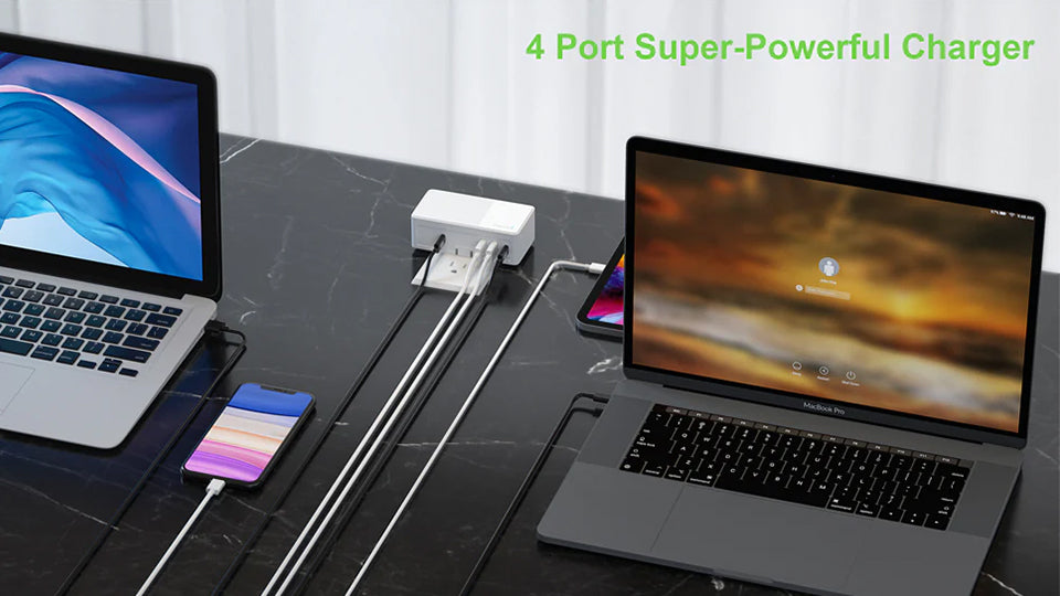 High-Speed Charging: Two USB-C (60W & 30W) ports provide full power to charge 2 laptops simultaneously