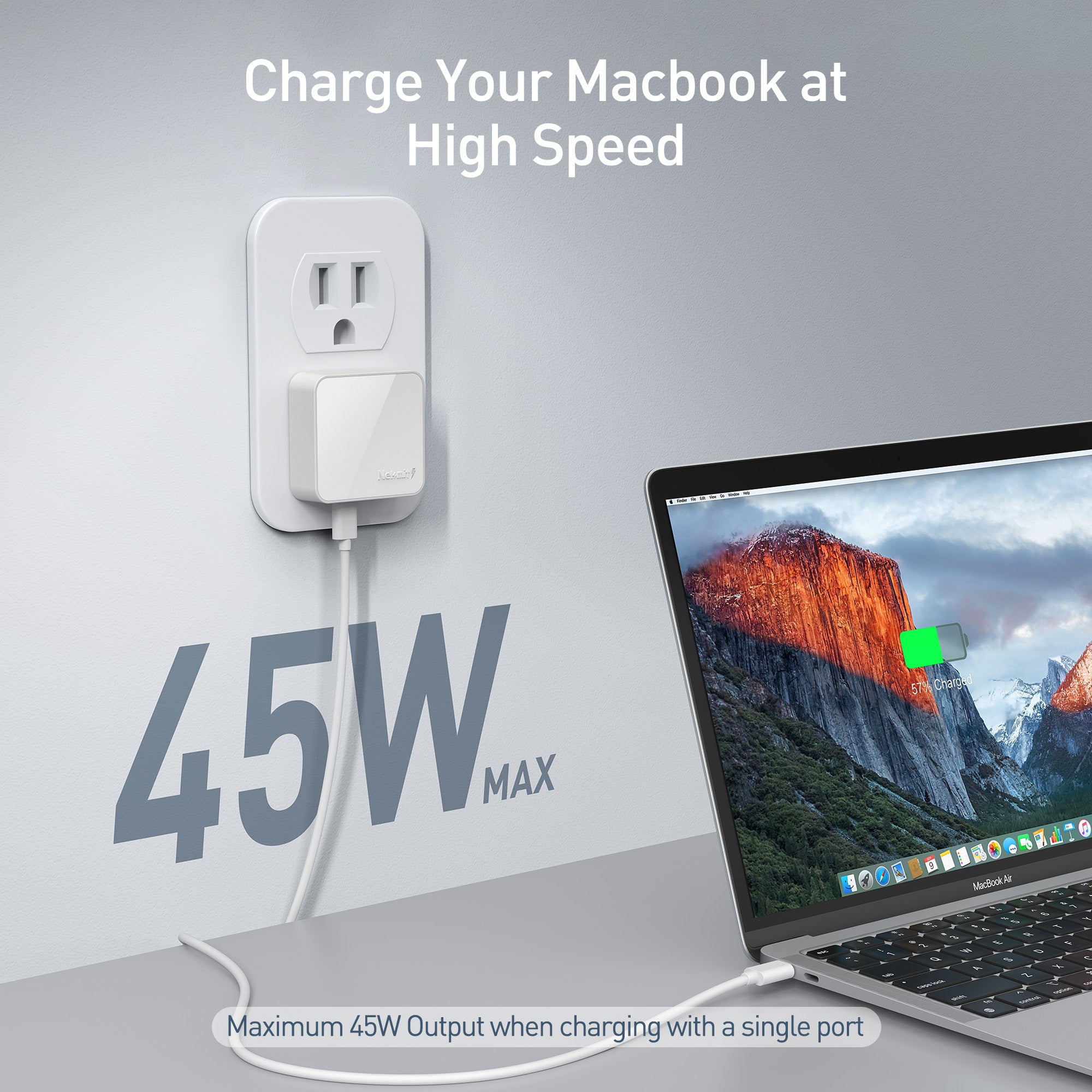 Nekmit 47W Dual Ports Flat USB-C Wall Charger PPS Fast Charging