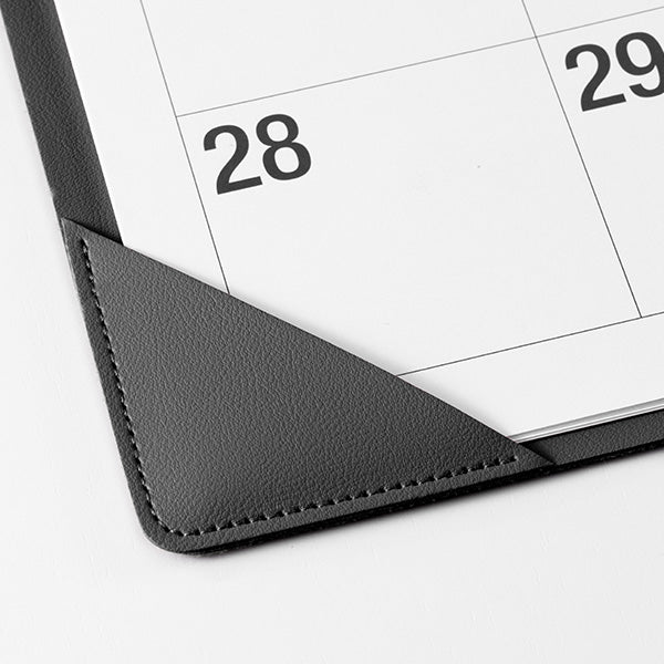 Nekmit PU Leather Desk Calendar Back Board, Black