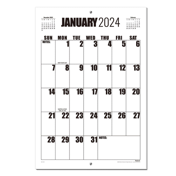 Nekmit 2024-2025 Wall Calendar, 22.75" x 15.5"
