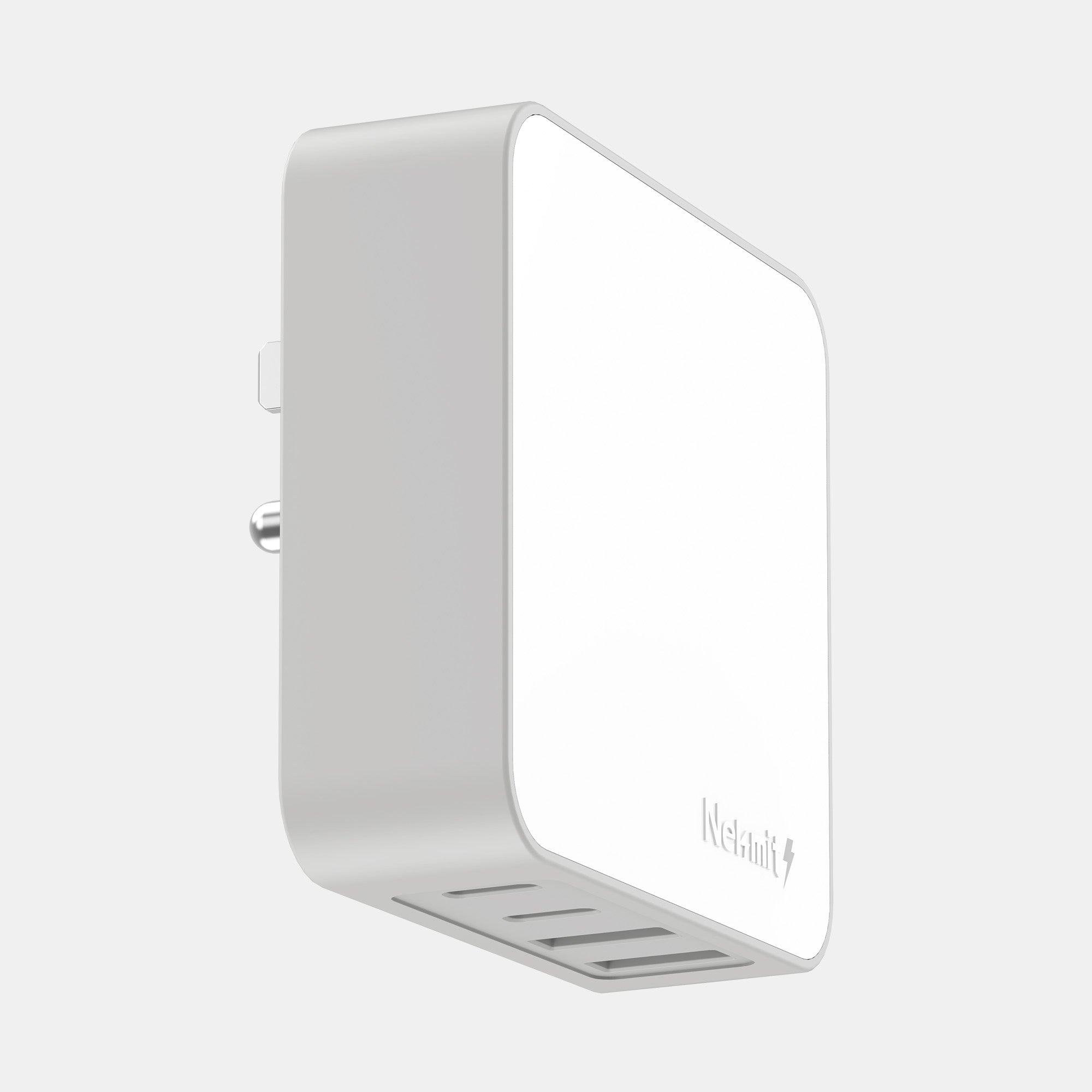 White electronic device with 'Nimble' branding on a light gray background