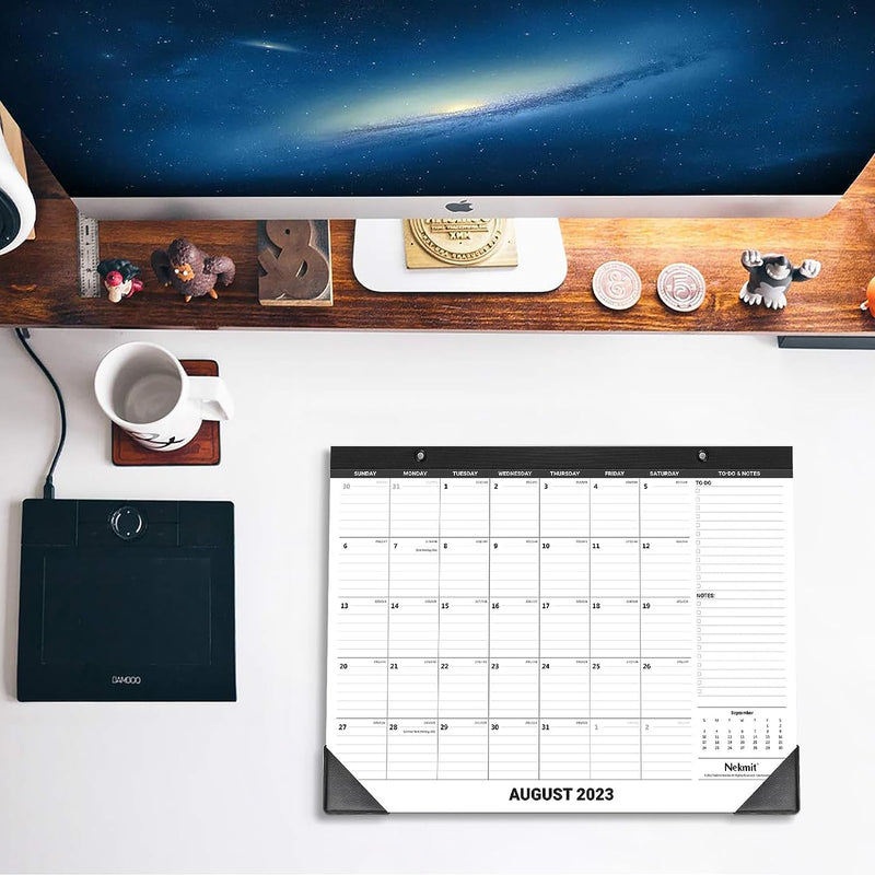 Nekmit 2023-2024 Desk Calendar, 14" x 11"