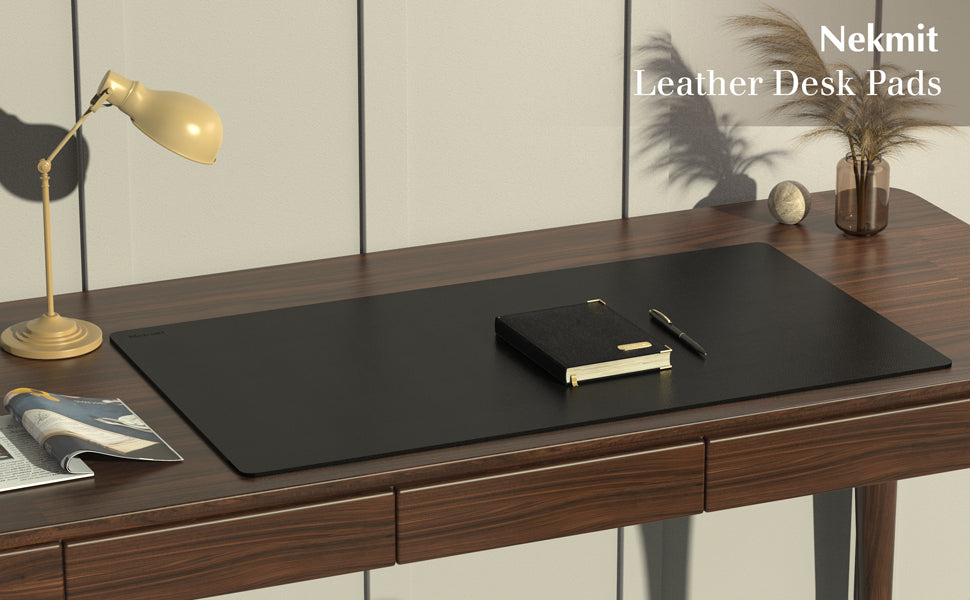 Nekmit Leather Desk Blotter Pad Black