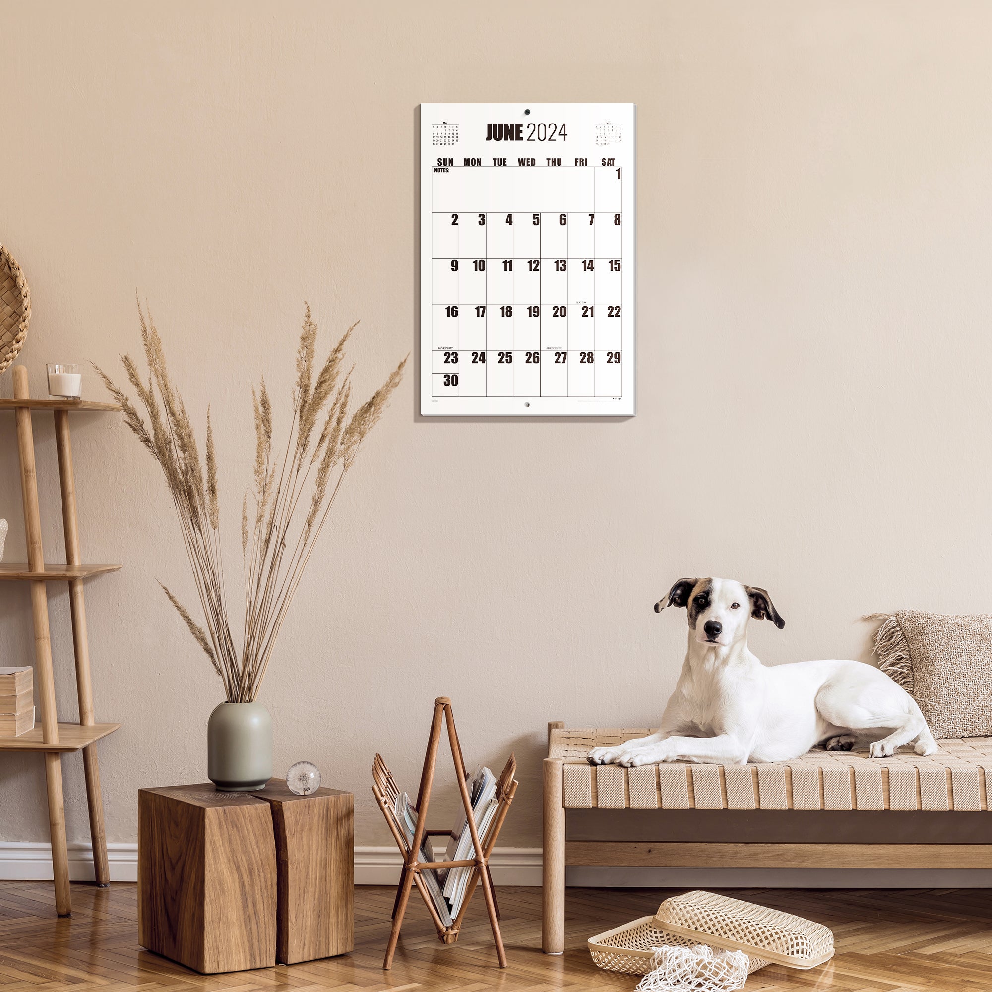 Nekmit 2024-2025 Large Print Big Grid Wall Calendar 22.75" x 15.5"