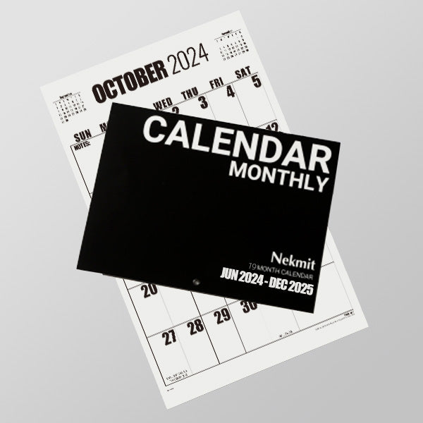 Nekmit 2024-2025 Large Print Big Grid Wall Calendar 22.75" x 15.5"