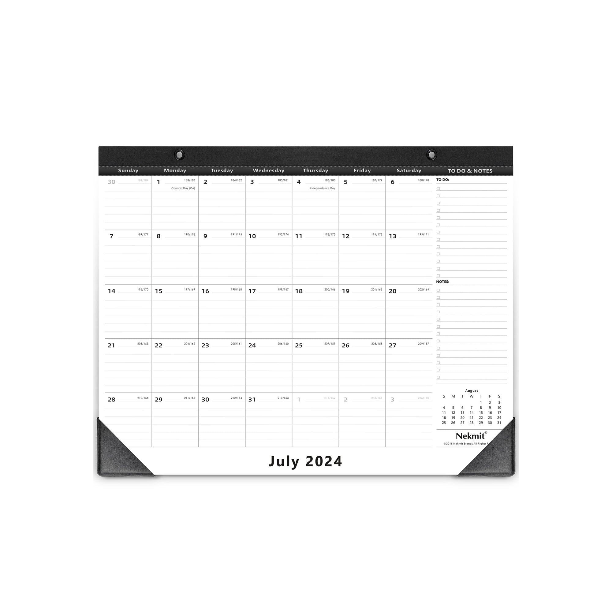 Nekmit 2024-2025 Monthly Yearly Desk Calendar 15" x 12"