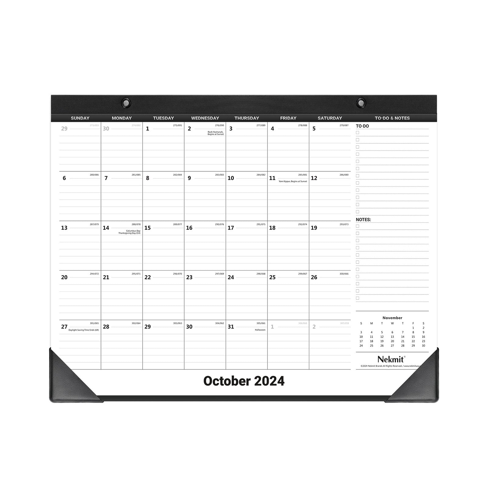 Nekmit 2024-2025 Monthly Yearly Desk Calendar 15" x 12"