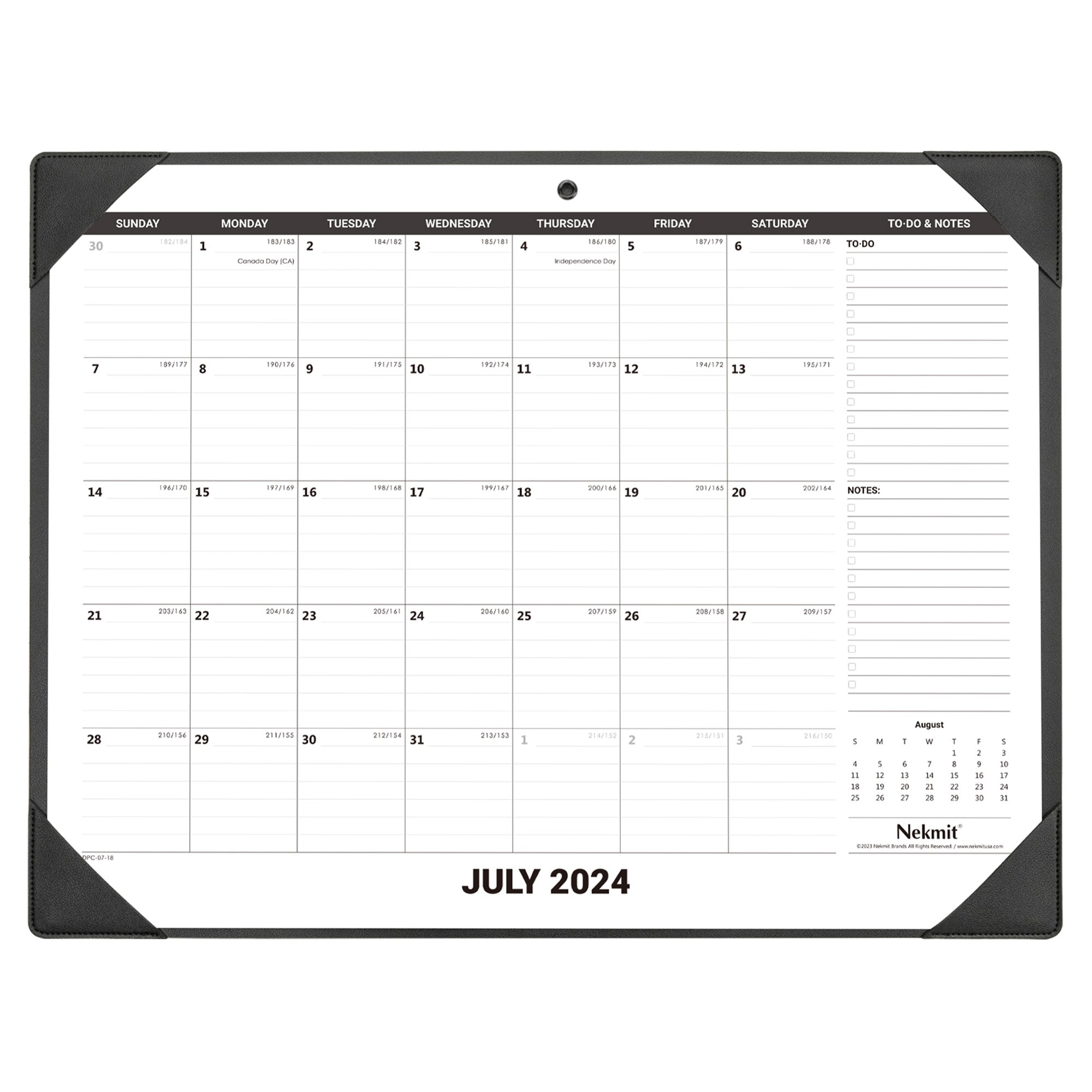 Nekmit 2024 - 2025 PU Large Desk Pad Calendar 21" x 16.5" 