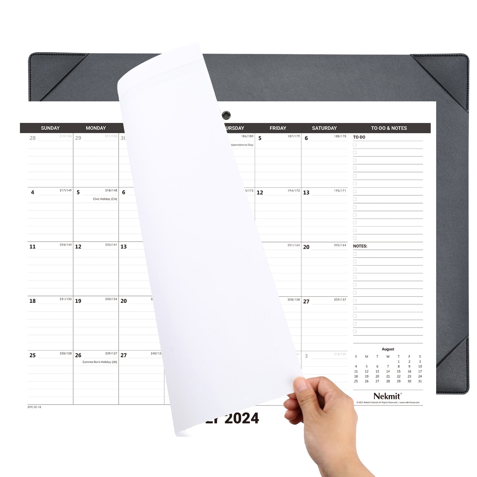 Nekmit 2024 - 2025 PU Large Desk Pad Calendar 21" x 16.5" 