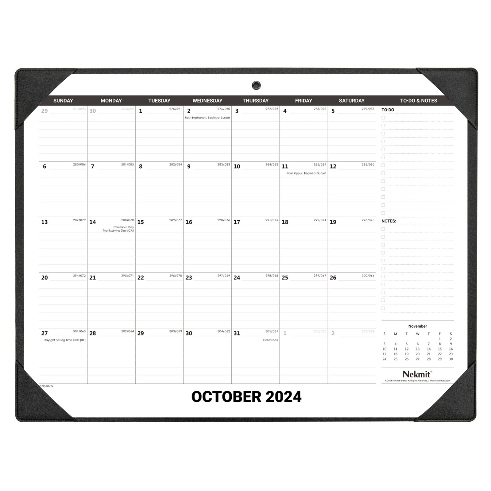 Nekmit 2024 - 2025 PU Large Desk Pad Calendar 21" x 16.5"