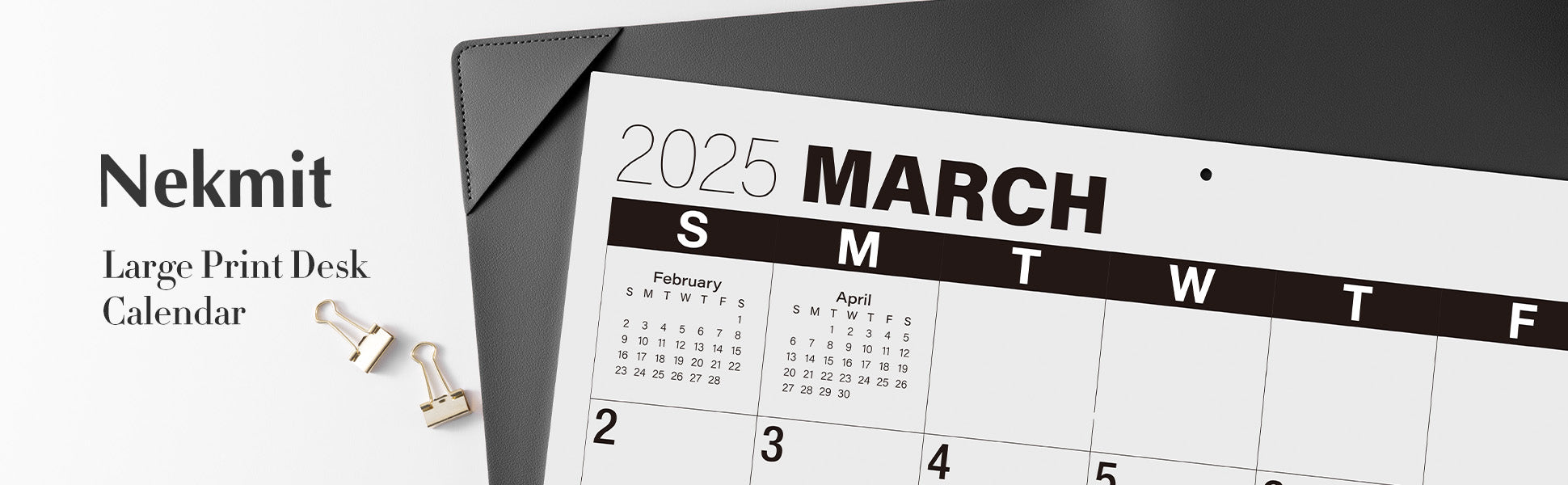 Nekmit 2025 - 2026 Large Desk Calendar-Big Font 21" x 16.5"