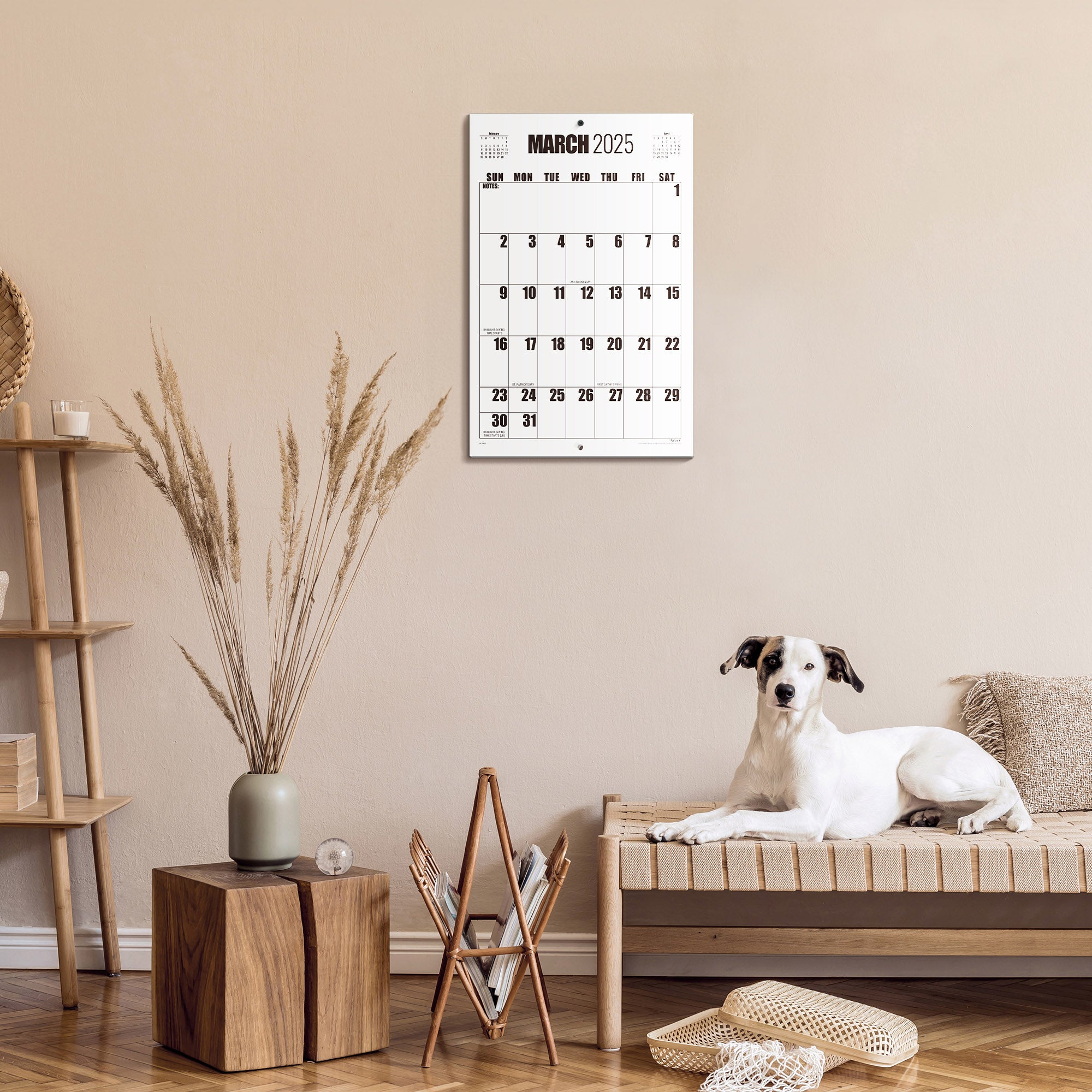 Nekmit 2025 - 2026 Large Print Big Grid Wall Calendar 22 3/4" x 14 3/4"