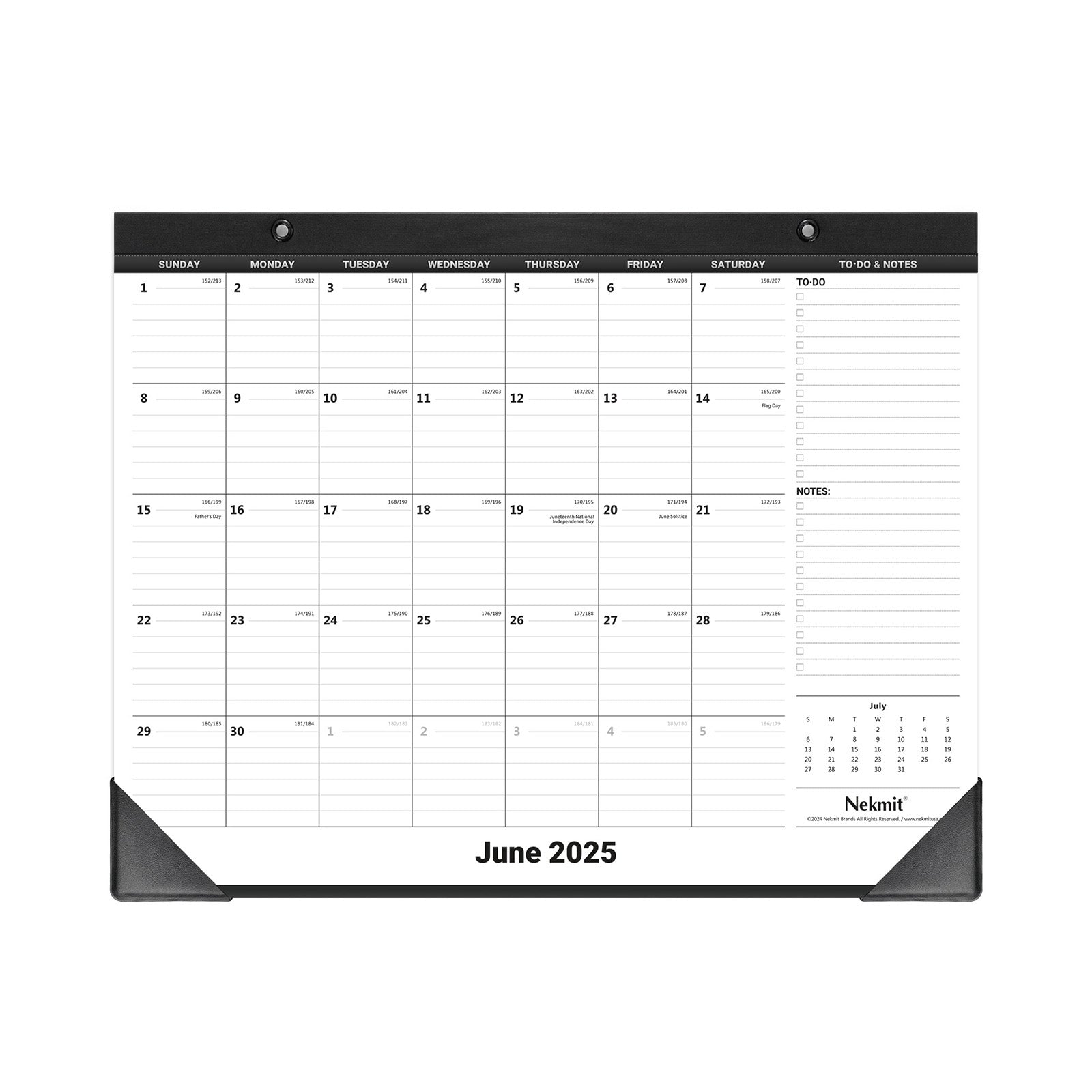 Nekmit 2025 - 2026 Monthly Yearly Desk Calendar 15" x 12"