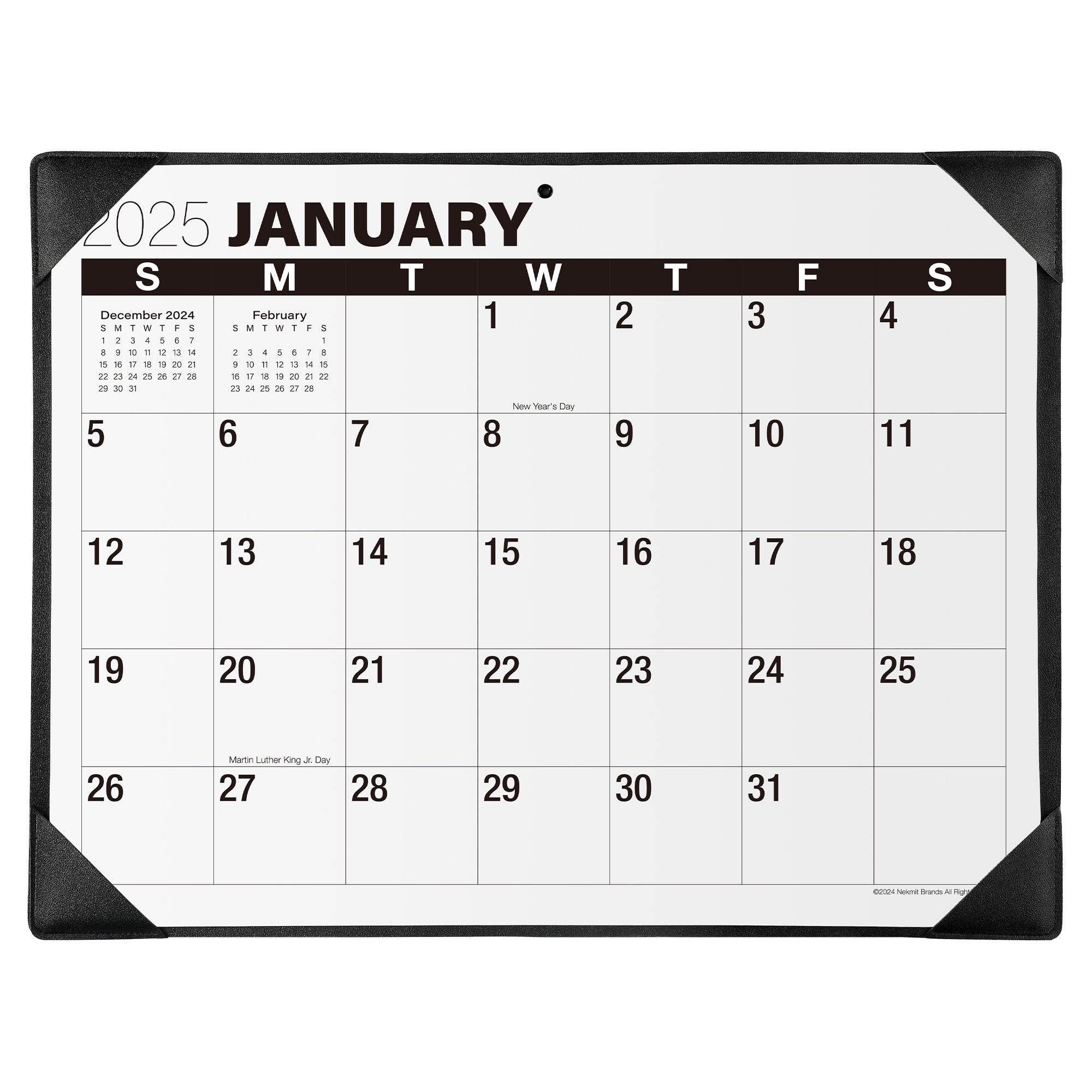 Nekmit 2025 Large Desk Calendar with Desktop Mat 21" x 16.5"