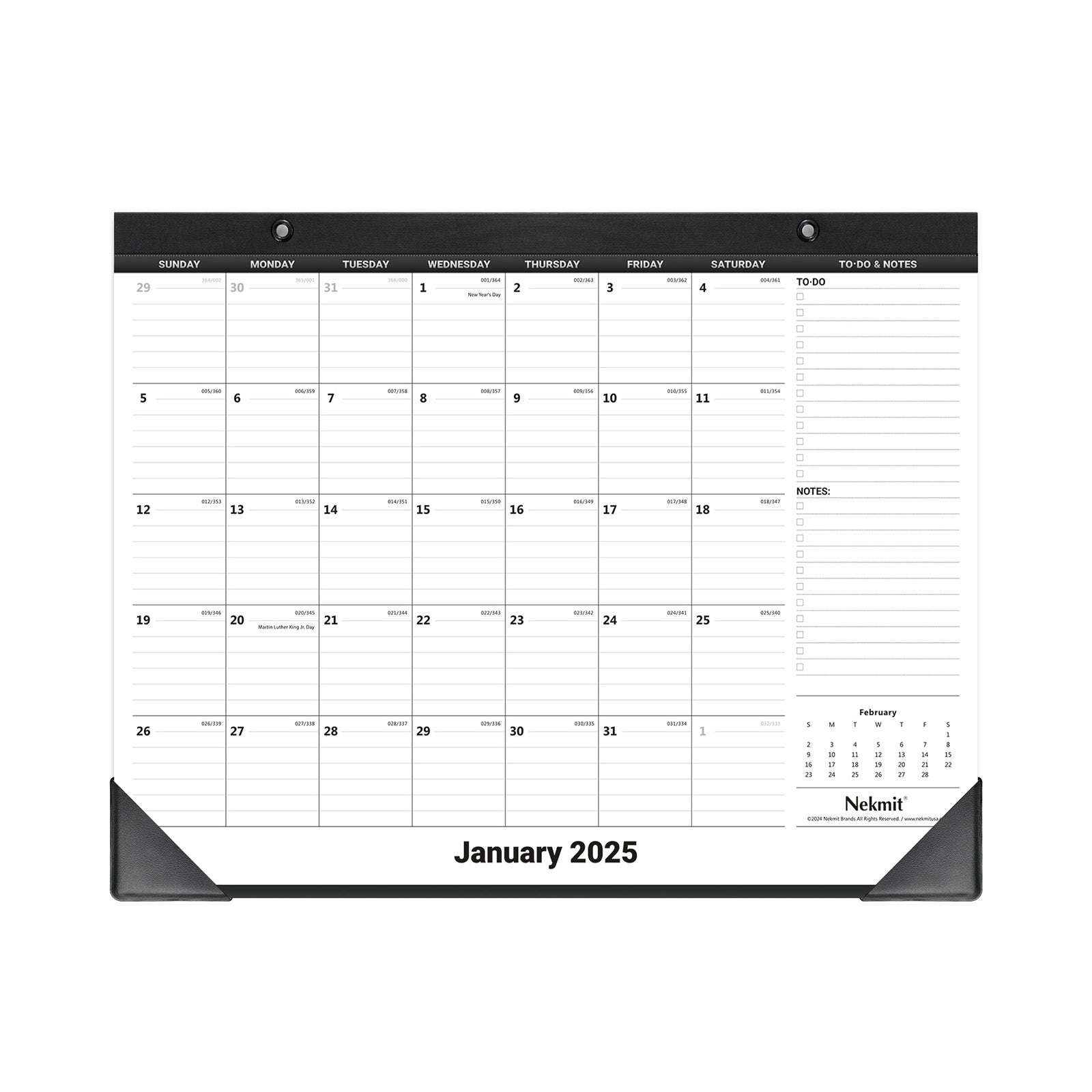 Nekmit 2025 Monthly Yearly Desk Calendar 15" x 12"