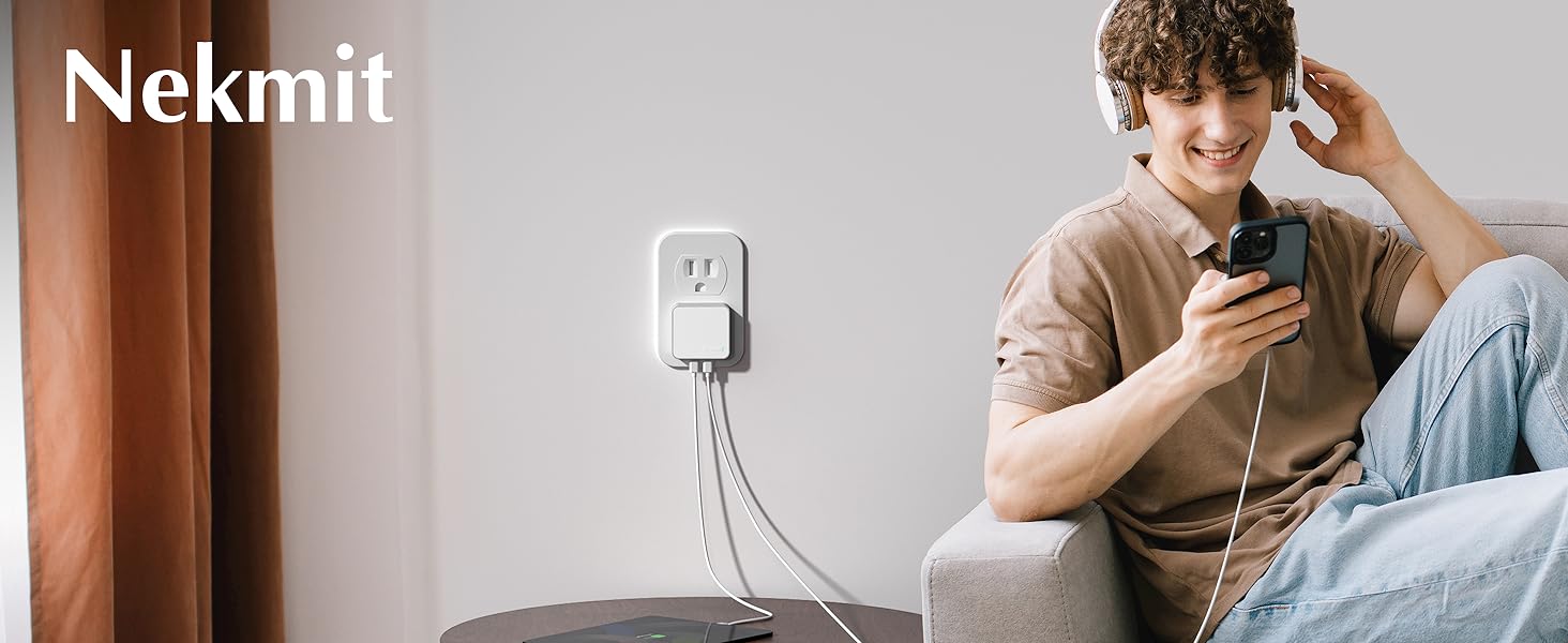 Nekmit 40W Dual Port USB-C Wall Charger With PD Fast Charging