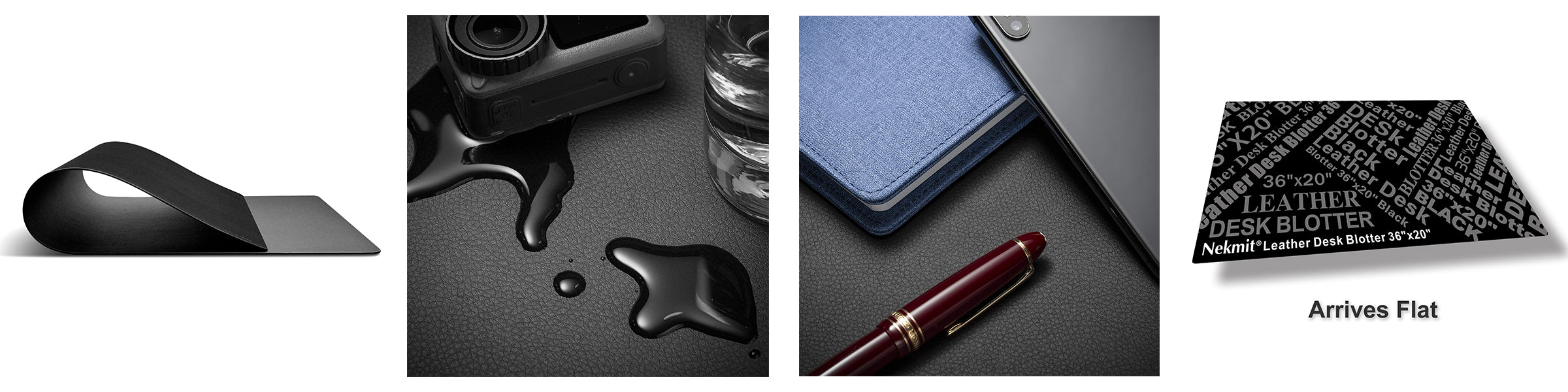 Nekmit Leather Desk Blotter Pad Black