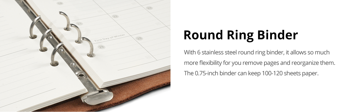 Nekmit Jul 2024 - Dec 2025 Binder Genuine Leather Planner