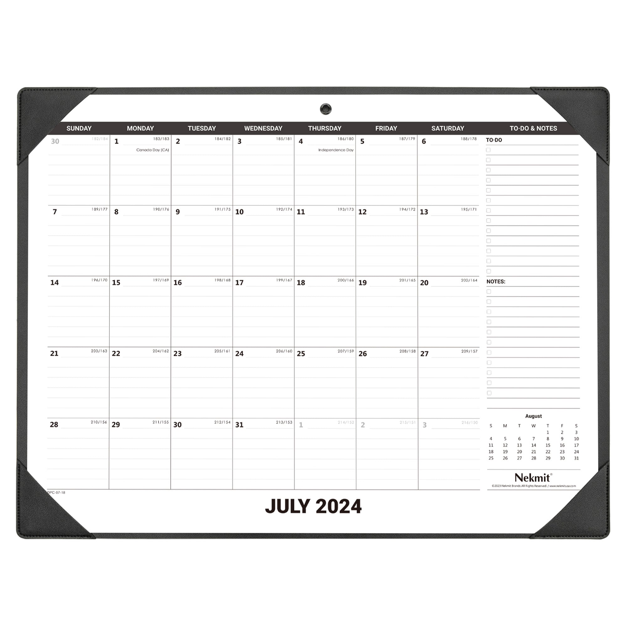 Nekmit Jul 2024 - Dec 2025 PU Large Desk Pad Calendar 21" x 16.5"