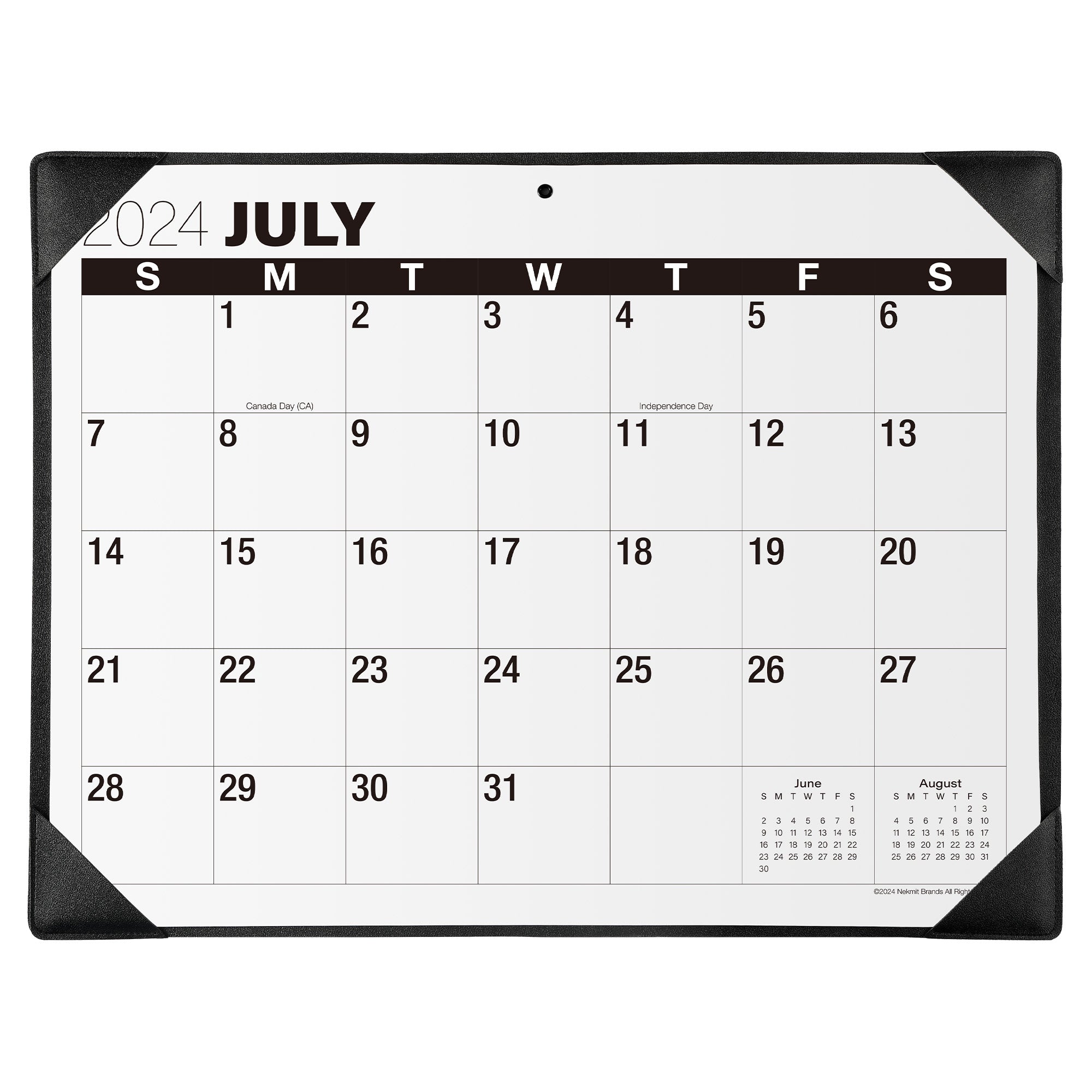 Nekmit Jul 2024-Jun 2025 Large Desk Calendar with Desktop Mat 21 x 16.5