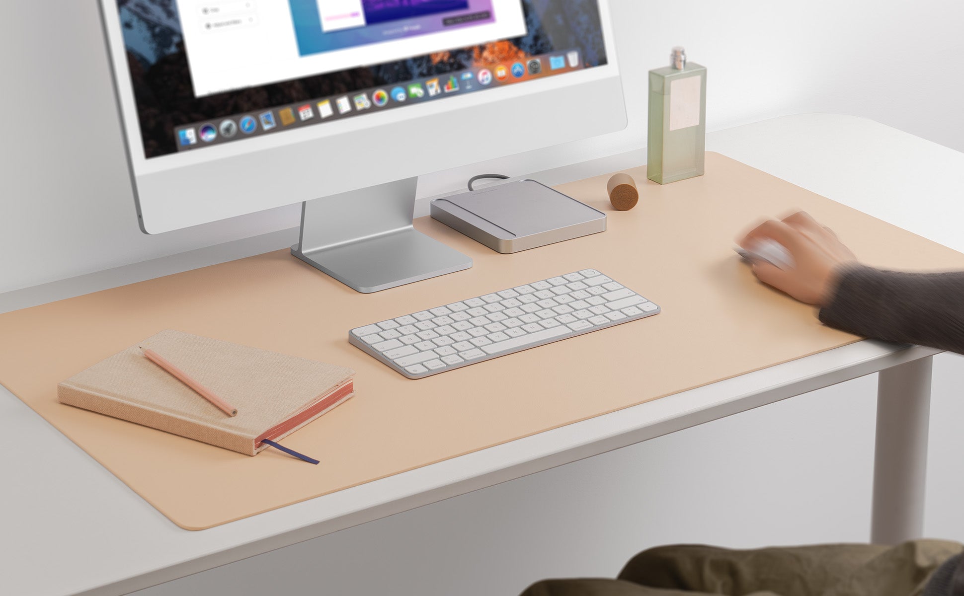 Nekmit Leather Desk Blotter Pad Apricot