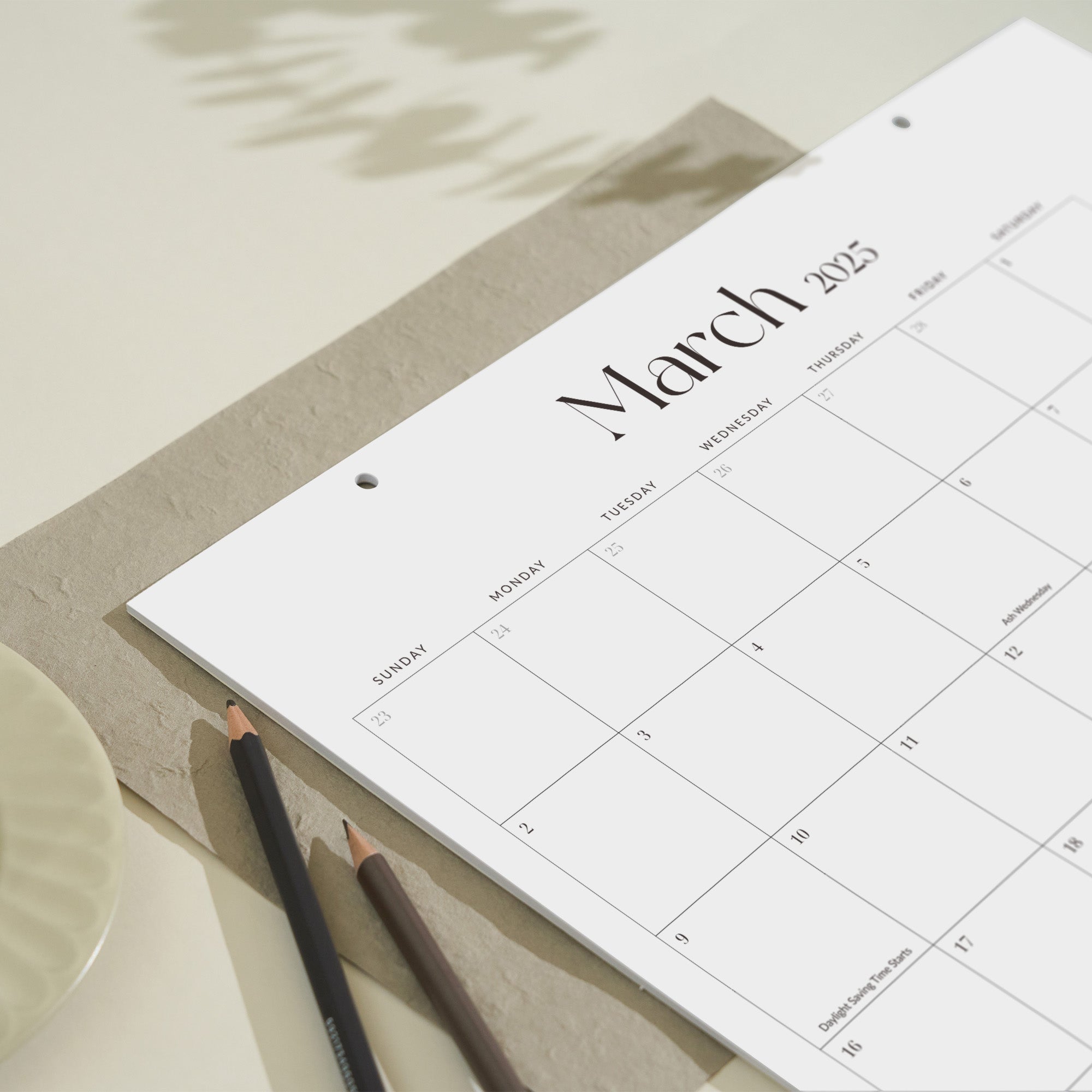Nekmit Simplified 2025 - 2026 Desk Calendar 15" x 12"