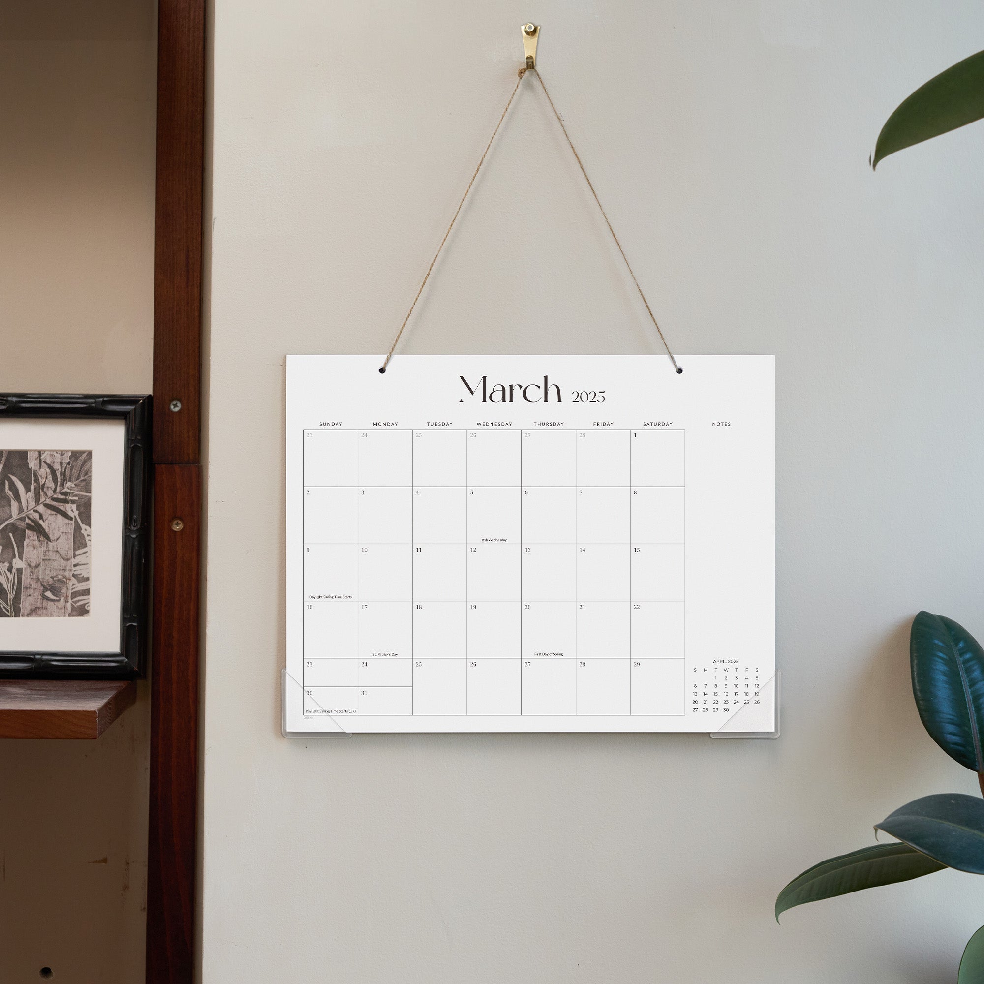 Nekmit Simplified 2025 - 2026 Desk Calendar 15" x 12"