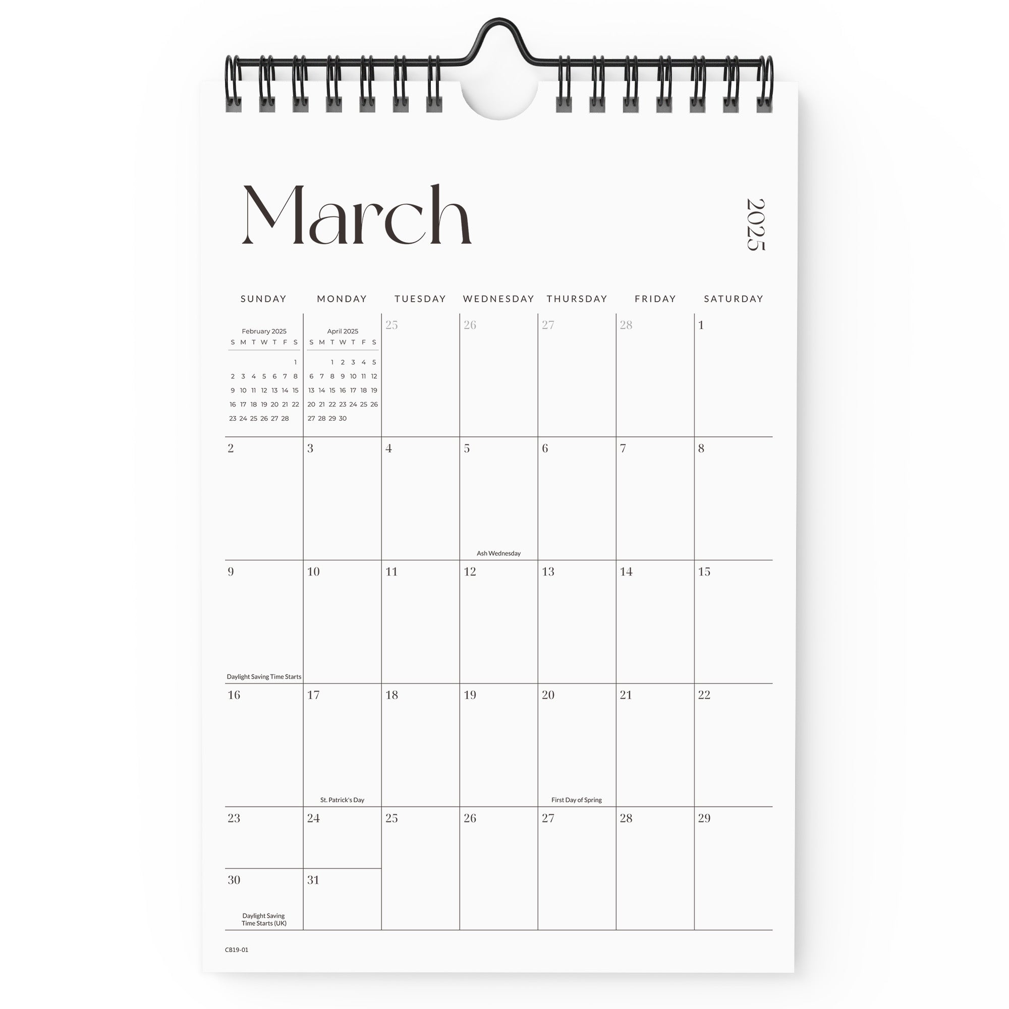 Nekmit Simplified 2025 - 2026 Mini Wall Calendar 9" x 6"