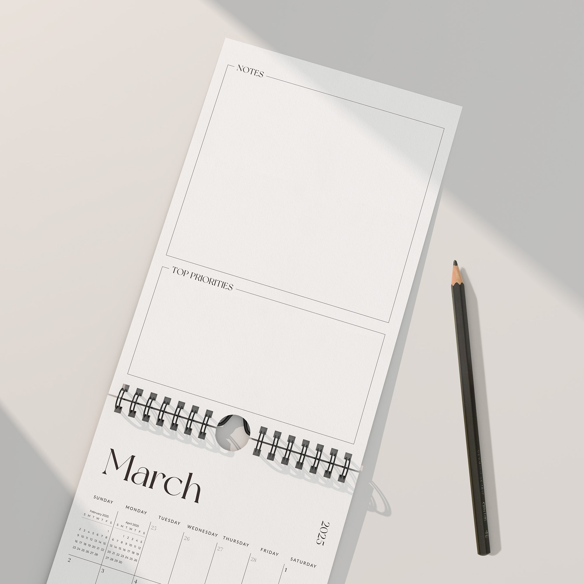 Nekmit Simplified 2025 - 2026 Mini Wall Calendar 9" x 6"