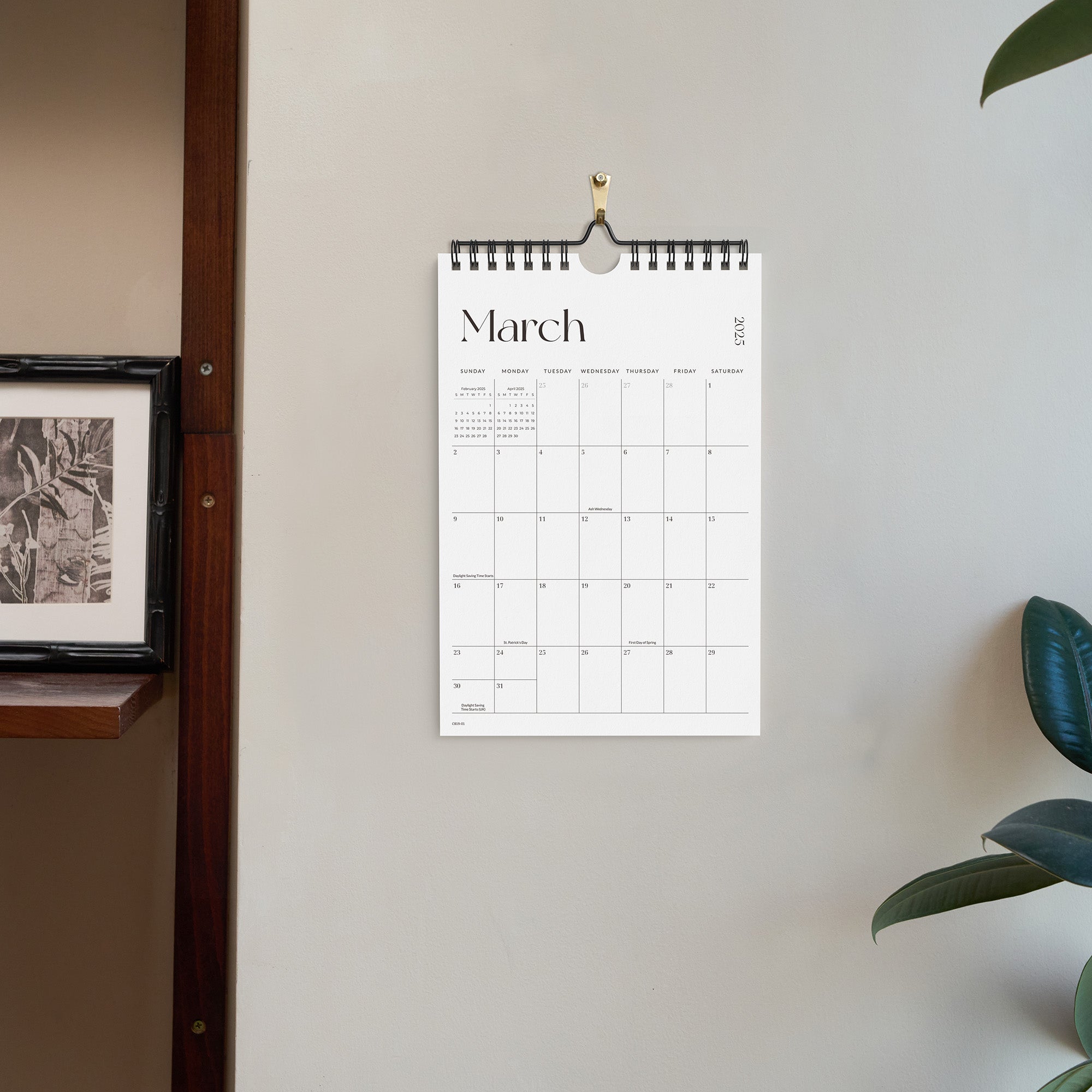 Nekmit Simplified 2025 - 2026 Mini Wall Calendar 9" x 6"