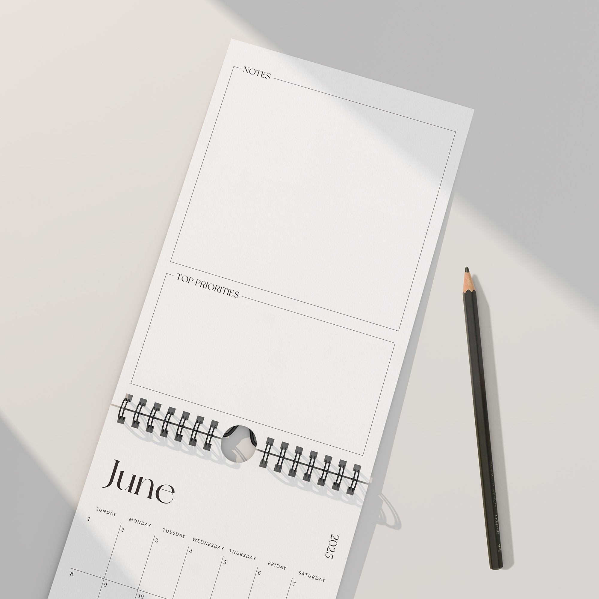 Nekmit Simplified 2025 - 2026 Mini Wall Calendar 9" x 6" (June 2025 - December 2026)