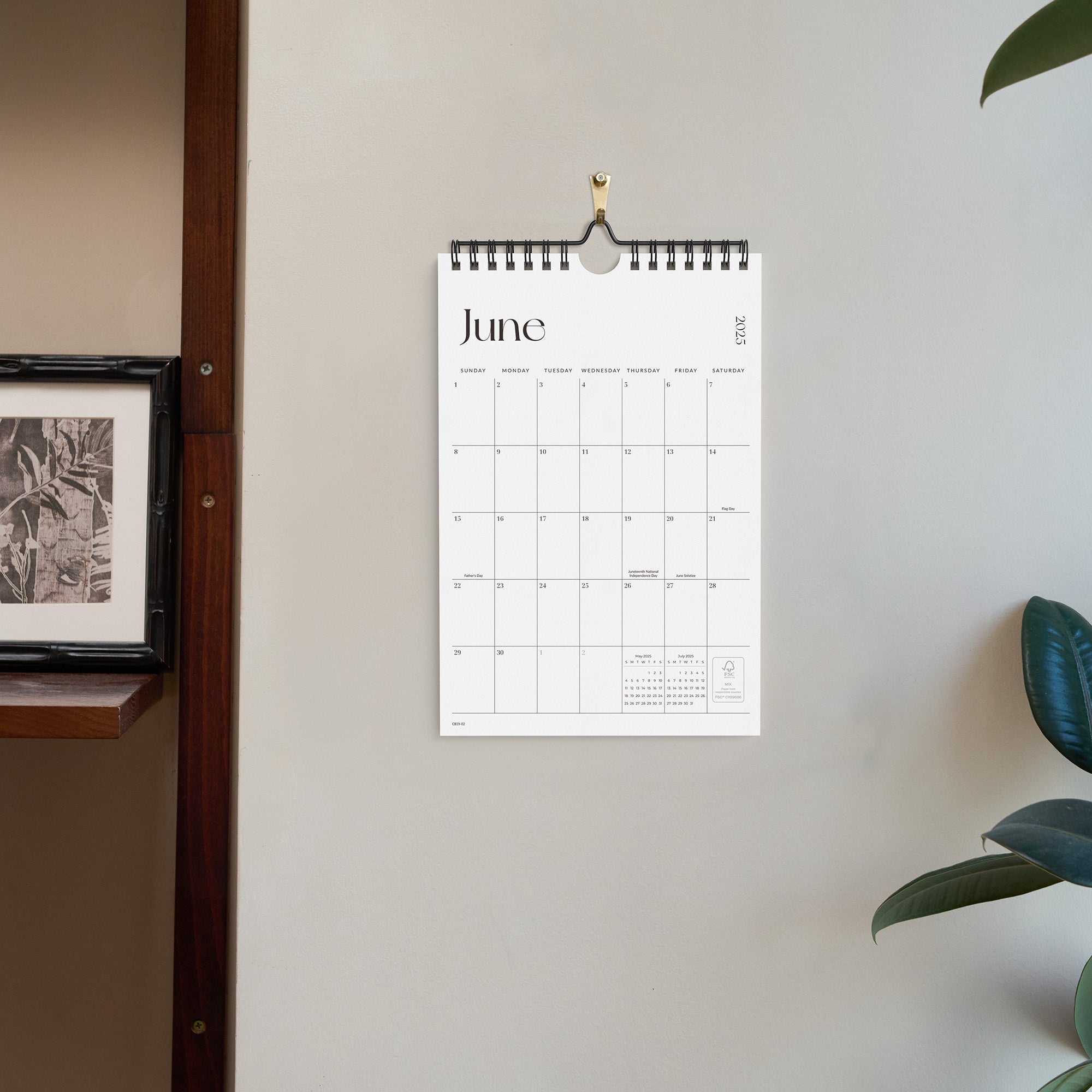 Nekmit Simplified 2025 - 2026 Mini Wall Calendar 9" x 6" (June 2025 - December 2026)