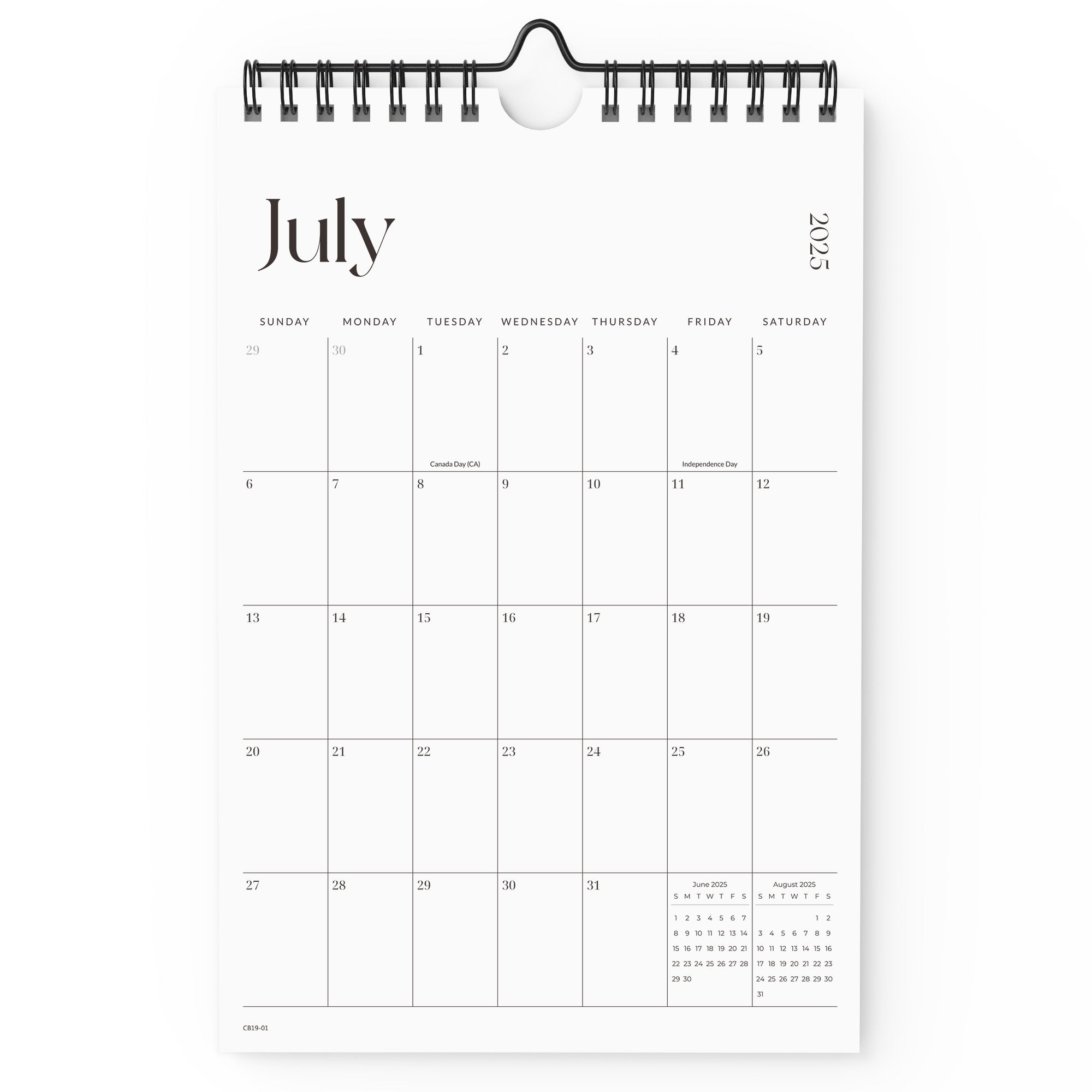 Nekmit Simplified 2025 - 2026 Mini Wall Calendar 9" x 6"
