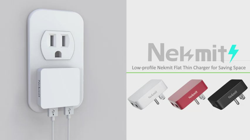 Nekmit 16W Dual Port Flat Slim USB Wall Charger