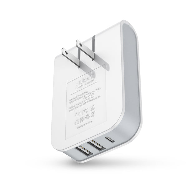 30W 3-Port USB-C Charger with Foldable Plug