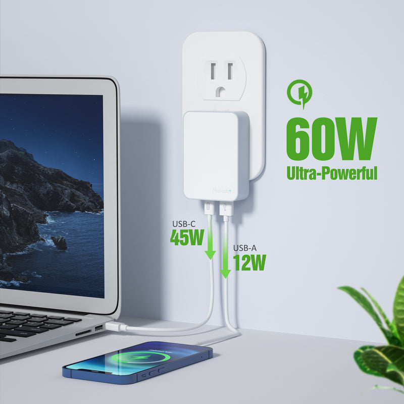30W 3-Port USB-C Charger & 60W Dual Port USB-C Charger with Foldable Plug