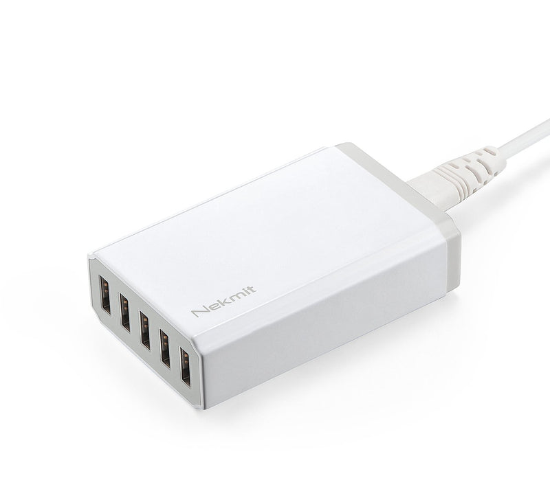 USB Charger 40W 8A 5-Port Desktop Charger White