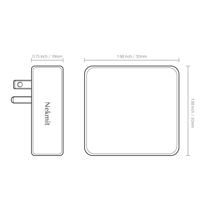TriPlug 16W Flat Slim USB Wall Charger Dual Port, 2 Pack