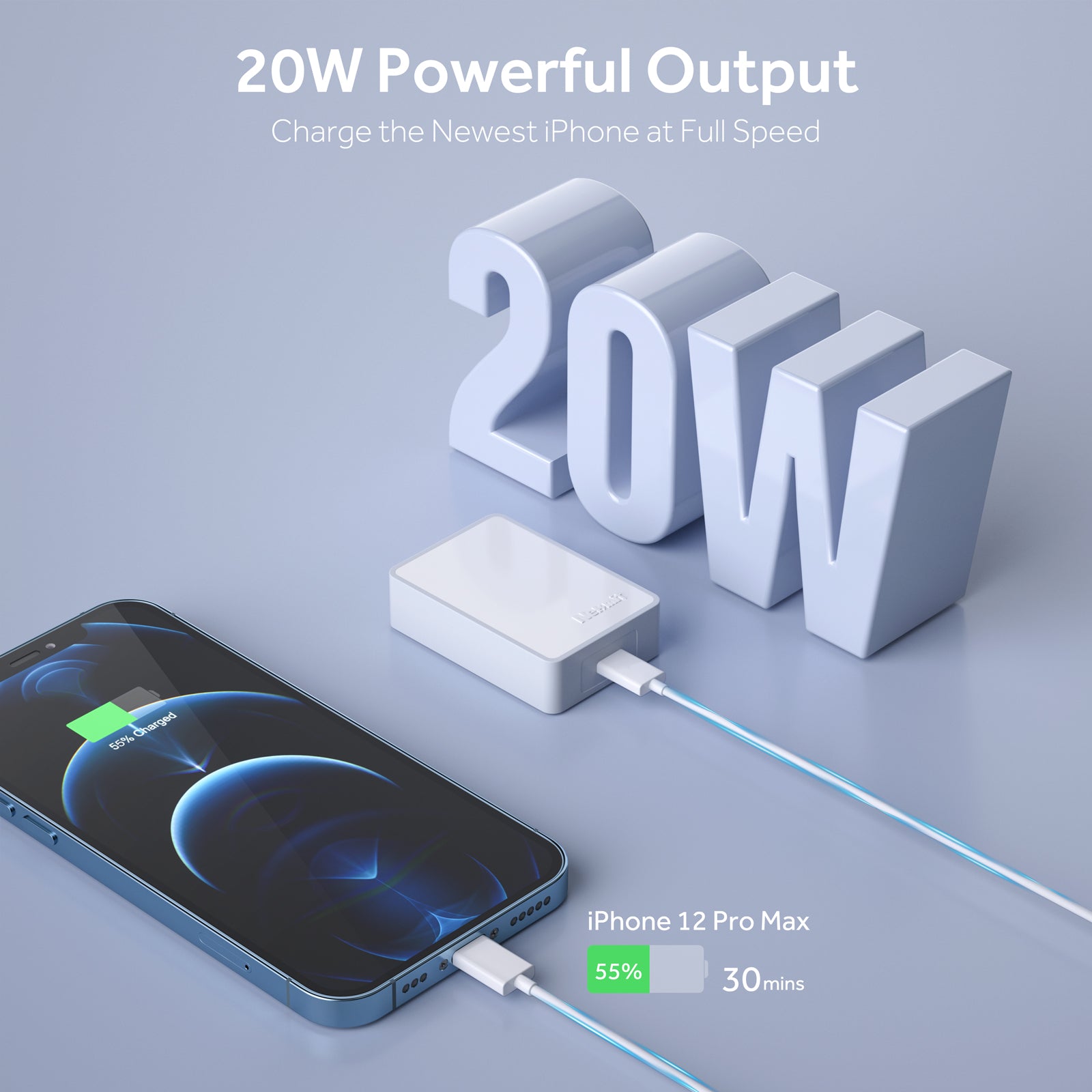 Nekmit 20W USB-C Charger with Foldable Plug
