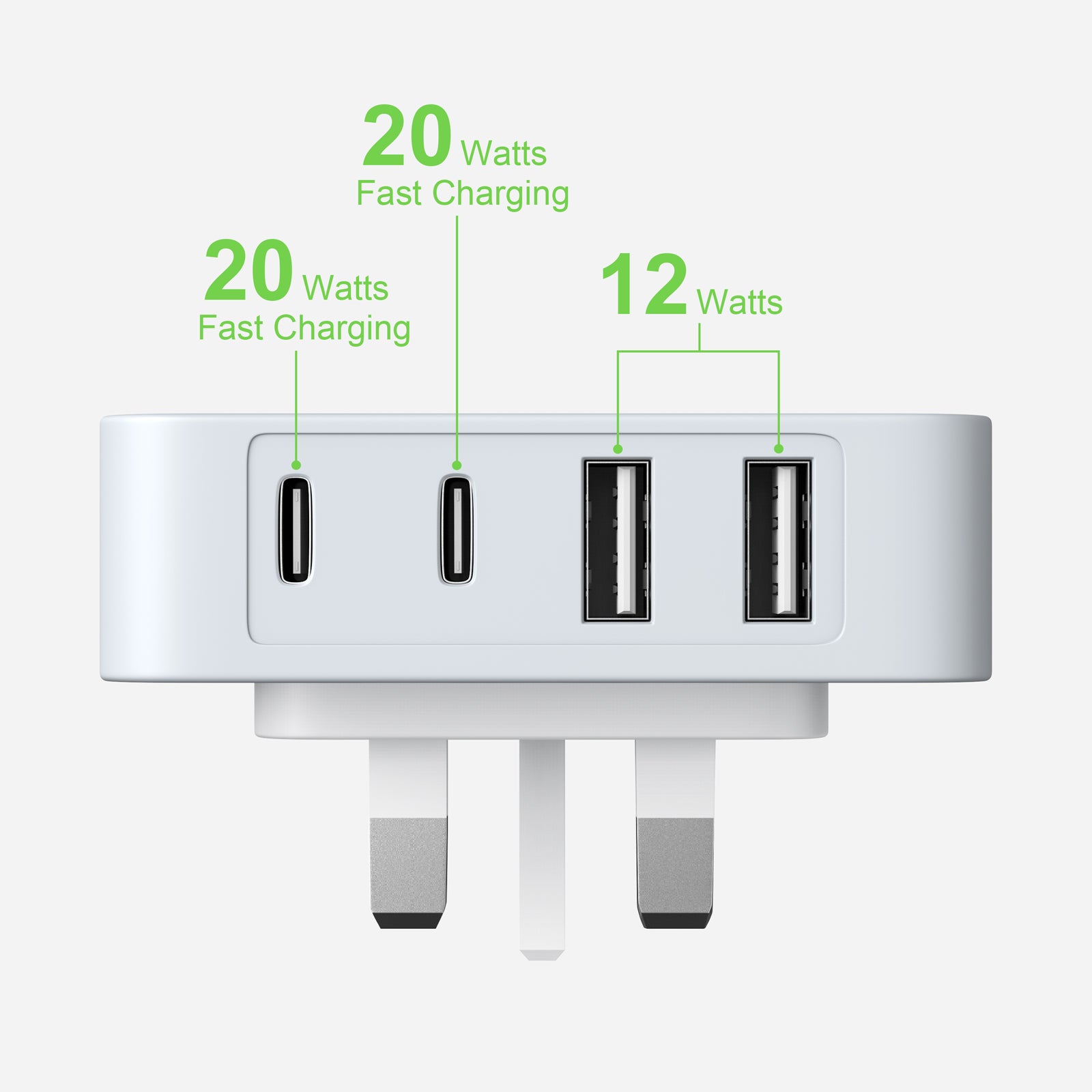 Nekmit 52W 4-Port USB-C PD Wall Charger (UK Plug)